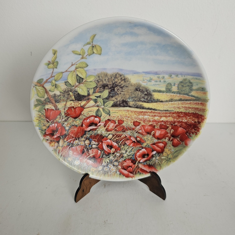 Limoges France Porcelain Decorative Plate Poppy Field Poppies Remembrance Day